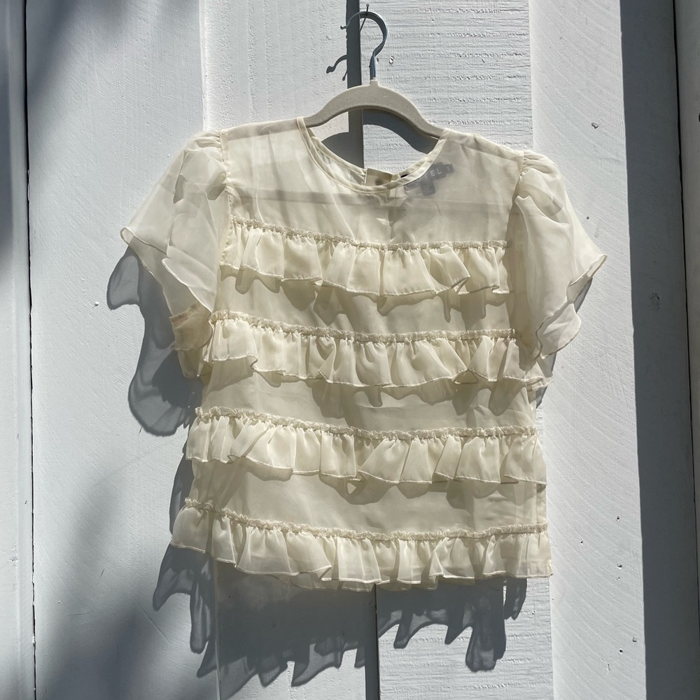 Chic Cream Ruffle Top